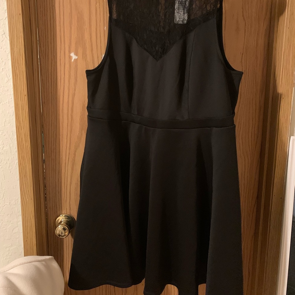 Black scuba lace skater dress. Brand new, never worn with tags